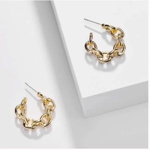 ❤️ FREE Minimalist Chain Link Peasant Hipster Hippie Art Deco Boho Hoop Earrings